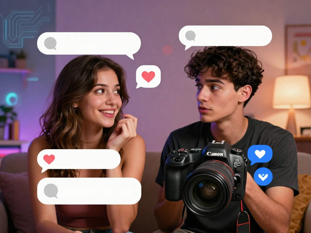 Interactive scene showcasing avatars in a vibrant digital chatroom, highlighting the engaging world of sex chat AI.