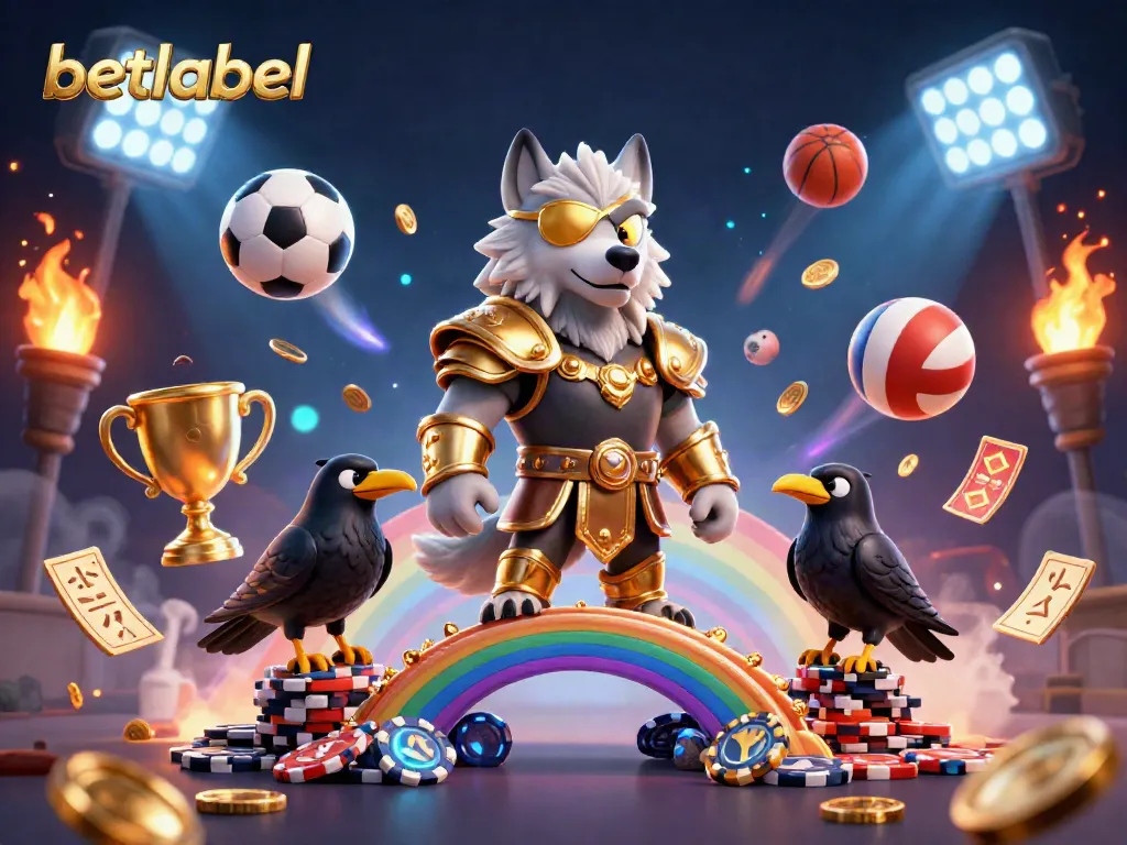 Betlabel showcases exhilarating sports betting with dynamic 3D elements and vibrant casino graphics.